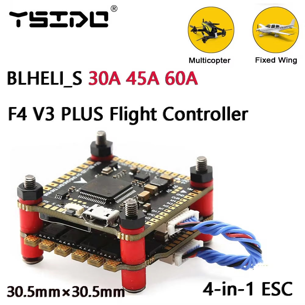 F4V3S F4 V3 V3S plus FC Stack/Flytower Flight Controller Board Barometer OSD 30A 45A 60A ESC for FPV Racing Drone Quadcopter