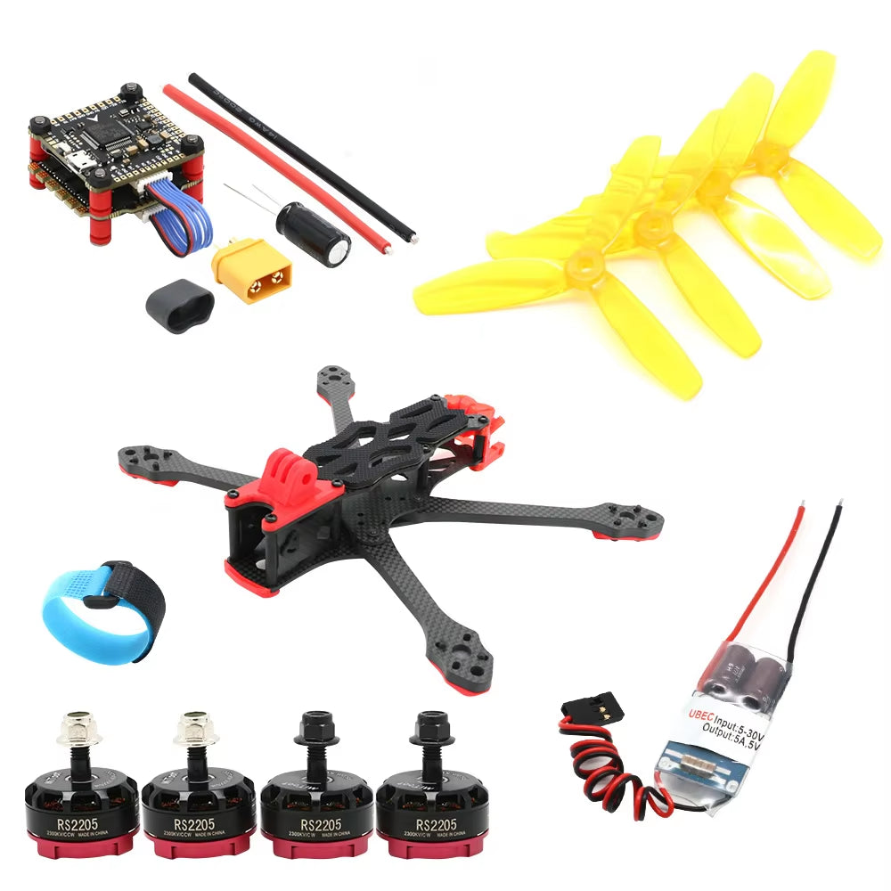 5Inch 250Mm 5" Carbon Fiber Frame Kit 2206 2300KV Motor 45A 4In1 ESC & F4 V3S plus for APEX DC HD FPV Freestyle RC Racing Drone