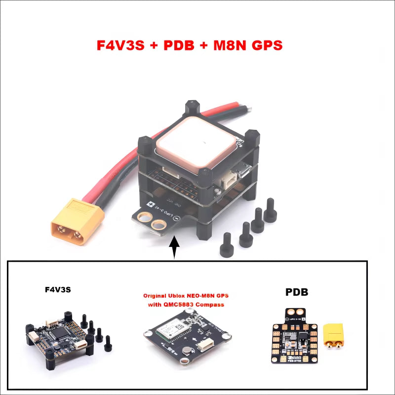 F4V3S F4 V3 V3S plus LC INAV Betaflight Flight Controller Board Barometer OSD TF BN880 M8N GPS Quadcopter RC Drone FPV Racing