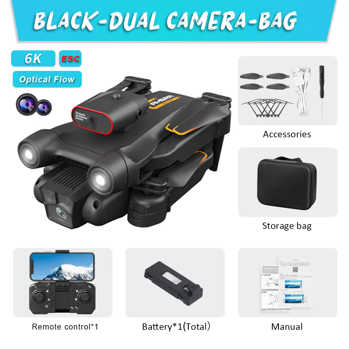 New M17 Max Drone 8K Professinal Optical Flow Dron Triple HD Camera Foldable RC Helicopter WIFI FPV Height Hold Apron Sell LED