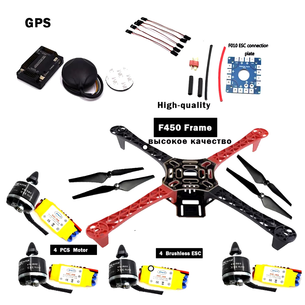 F450 Quadcopter Frame Kit Flight Control and 6M GPS 2212 1000KV HP 30A 1045 Prop Fpv Drone Kit for F4P01 Drone Quadrocopter