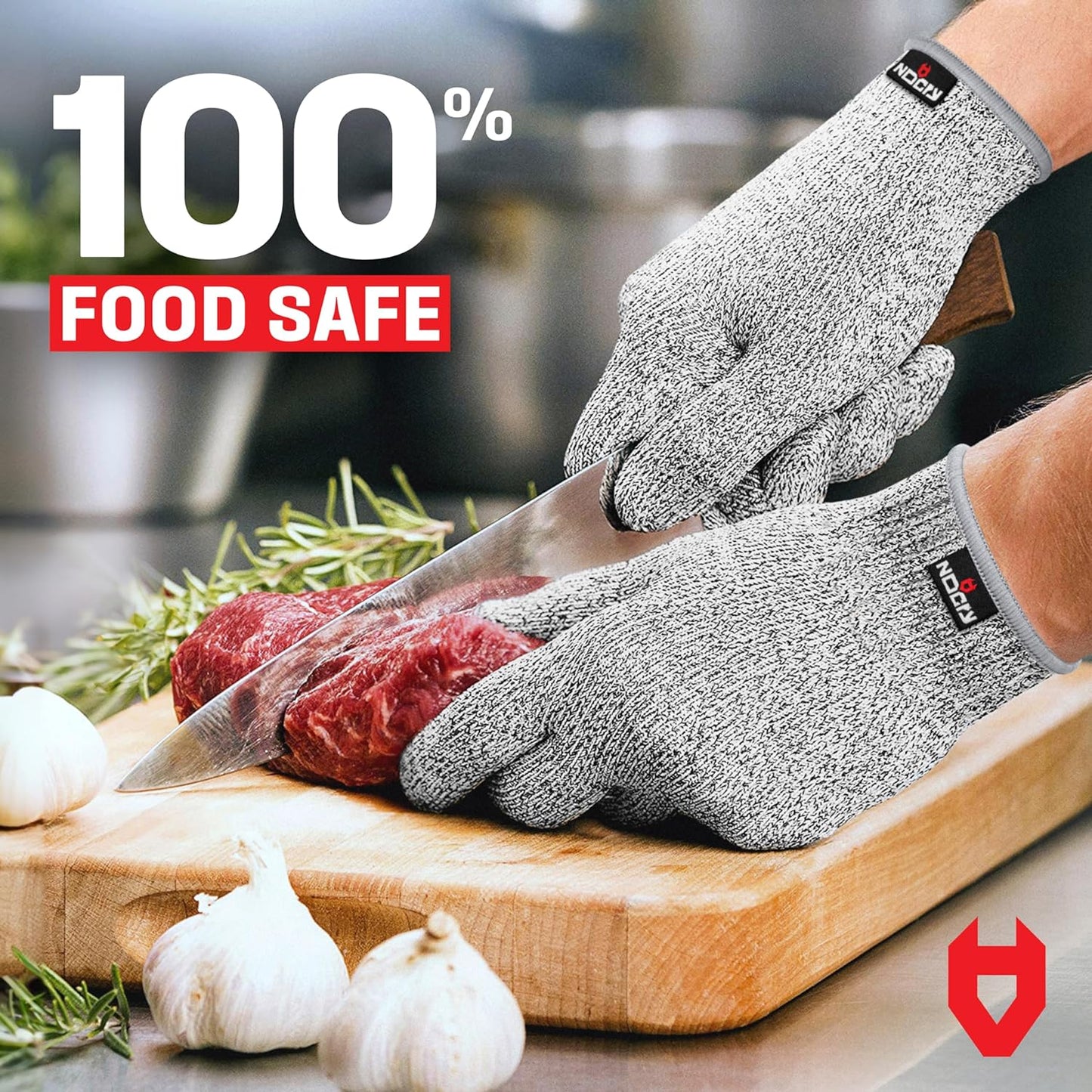 Premium Cut Resistant Gloves Food Grade — Level 5 Protection; Ambidextrous; Machine Washable; Superior Comfort and Dexterity; Lightweight Protective Gloves; Complimentary Ebook