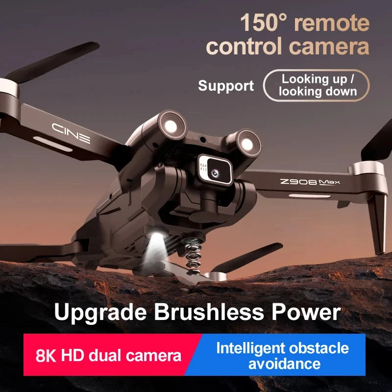 Z908 Pro MAX Drone 8K Dual HD Aerial Photography FPV Professional Brushless Motor 5G GPS Obstacle Avoidance Quadrotor