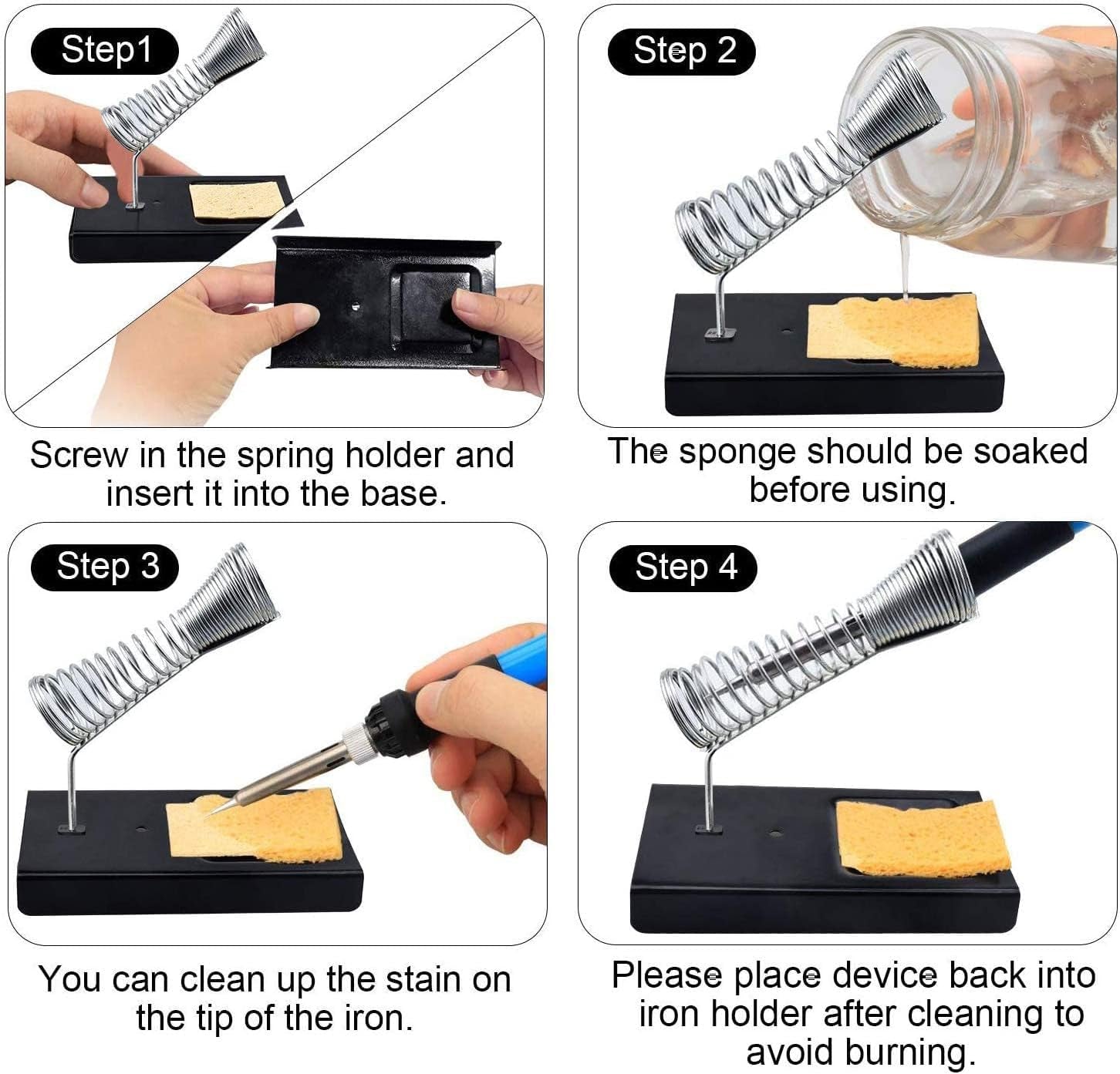 Soldering Iron Kit Electronics, 60W Adjustable Temperature Welding Tool, 5Pcs Soldering Tips, Desoldering Pump, Soldering Iron Stand, Tweezers