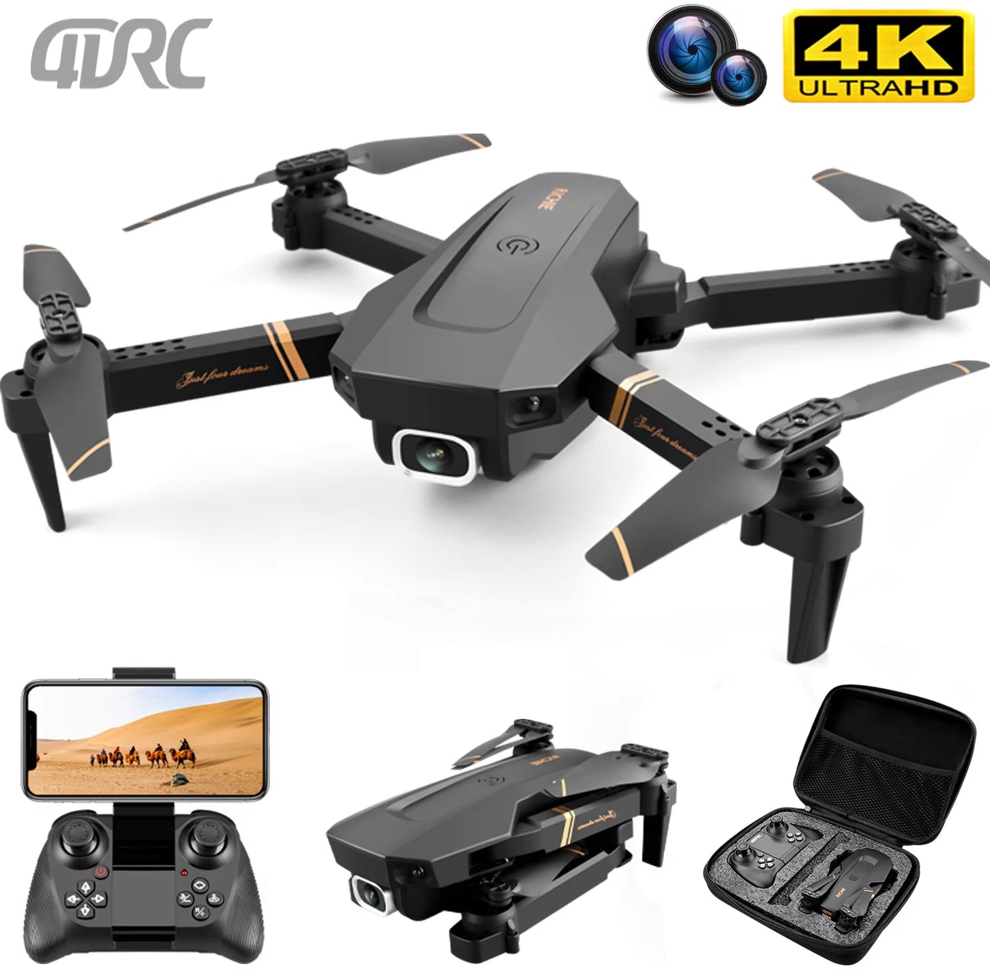 V4 RC Drone 4K WIFI Live Video FPV 4K/1080P Drones with HD 4K Wide Angle Profesional Camera Quadrocopter Dron Toys