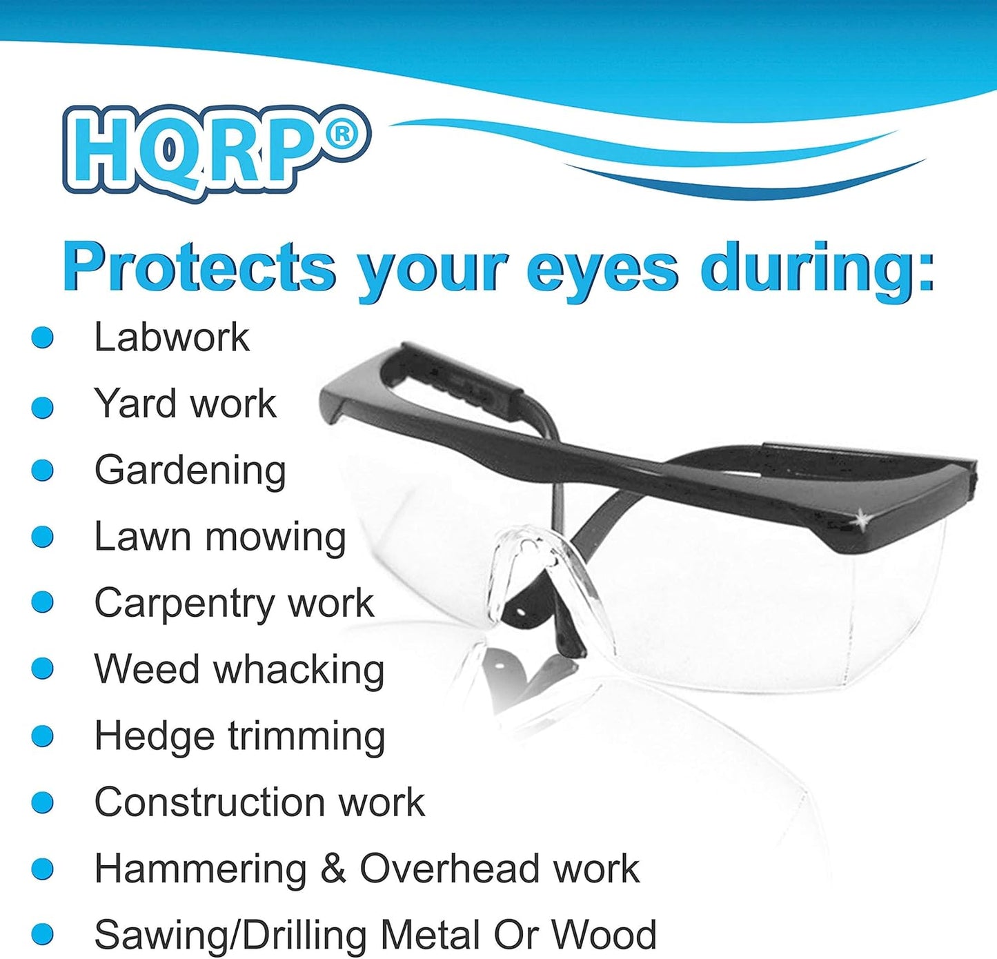 UV Protective Safety Goggles/Glasses for Yard Work, Gardening, Lawn Mowing, Weed Whacking, Hedge Trimming