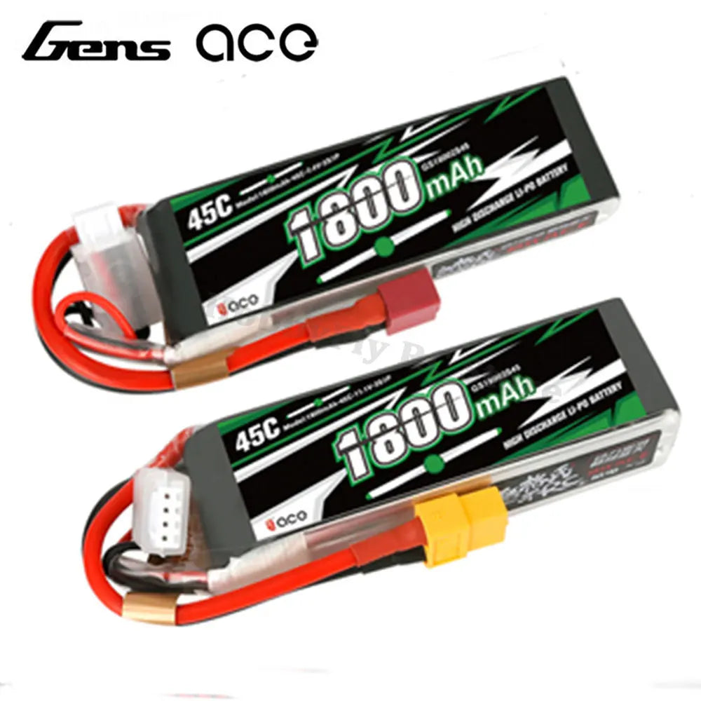 Gens ACE Lipo Battery 1800/2000/2200/2400/2700Mah 2S 3S 4S 6S 7.4V 11.1V 14.8V 22.2V 20C 30C 45C with T/XT60 Plug for FPV Drone