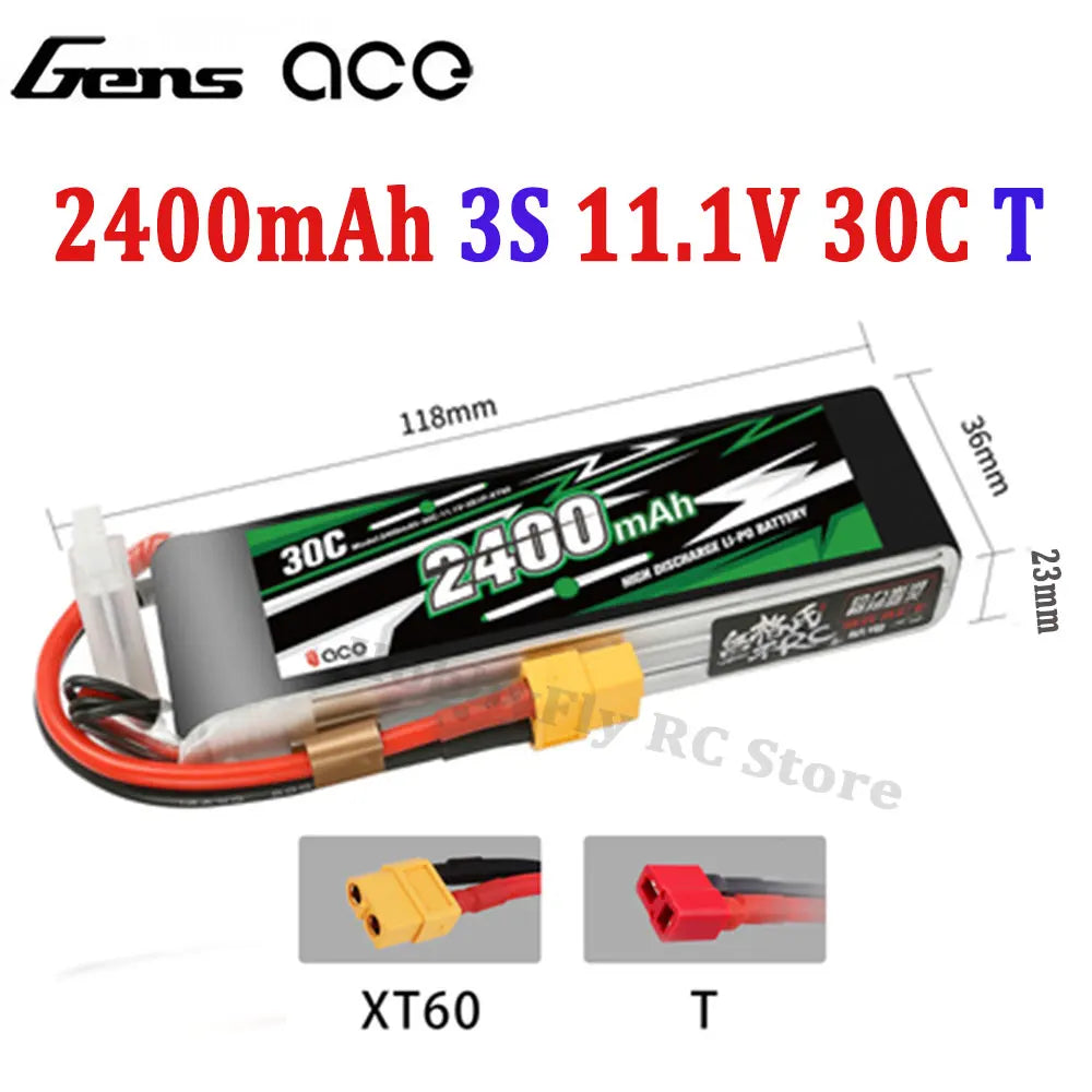 Gens ACE Lipo Battery 1800/2000/2200/2400/2700Mah 2S 3S 4S 6S 7.4V 11.1V 14.8V 22.2V 20C 30C 45C with T/XT60 Plug for FPV Drone