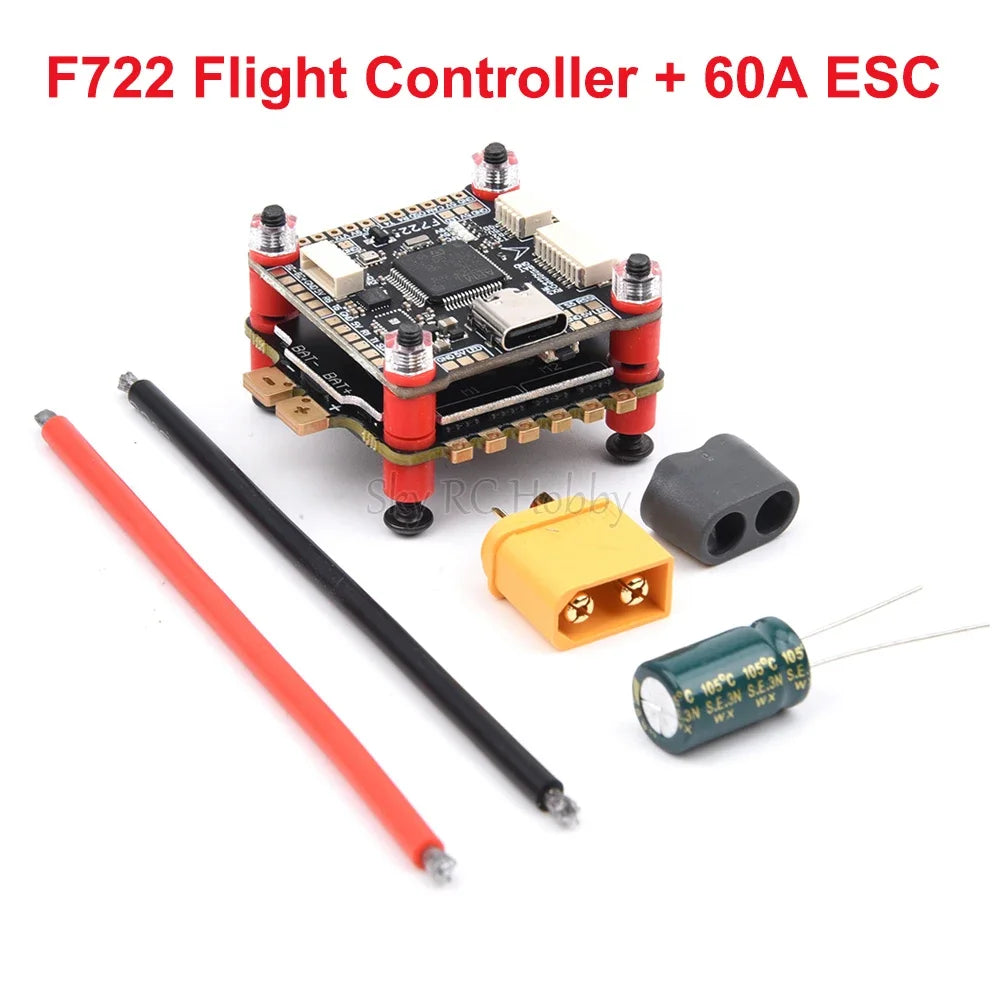 F405 F405HD / F7 F722 Flight Controller / F4 V3S plus FC + 60A 4In1 Blheli_S ESC Stacks 30.5*30.5Mm for RC FPV Racer Drone