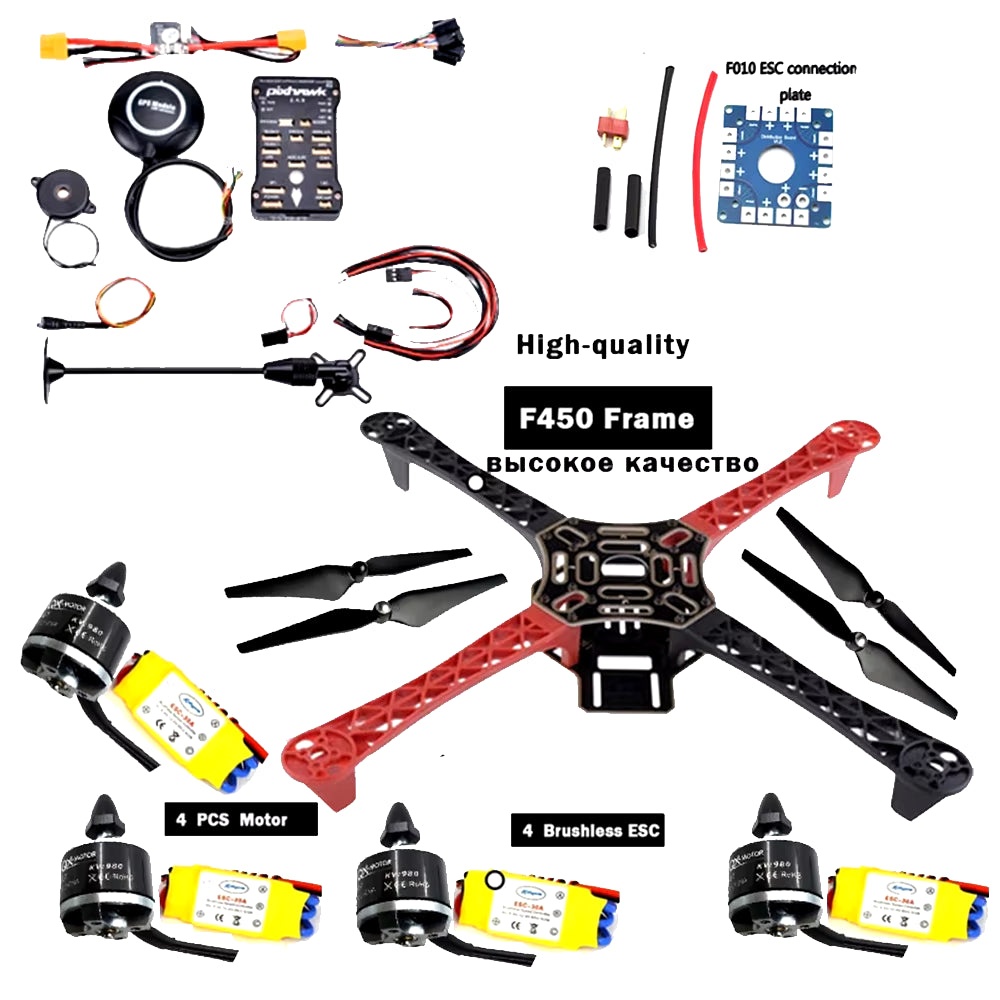 F450 Quadcopter Frame Kit Flight Control and 6M GPS 2212 1000KV HP 30A 1045 Prop Fpv Drone Kit for F4P01 Drone Quadrocopter