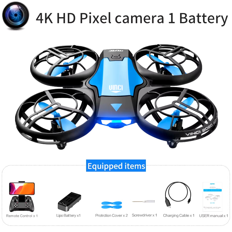 V8 Drone with 4K HD Camera 1080P Wifi FPV Real-Time Video Drones Height Keep RC Helicopter Gift Toy for Adult and Children