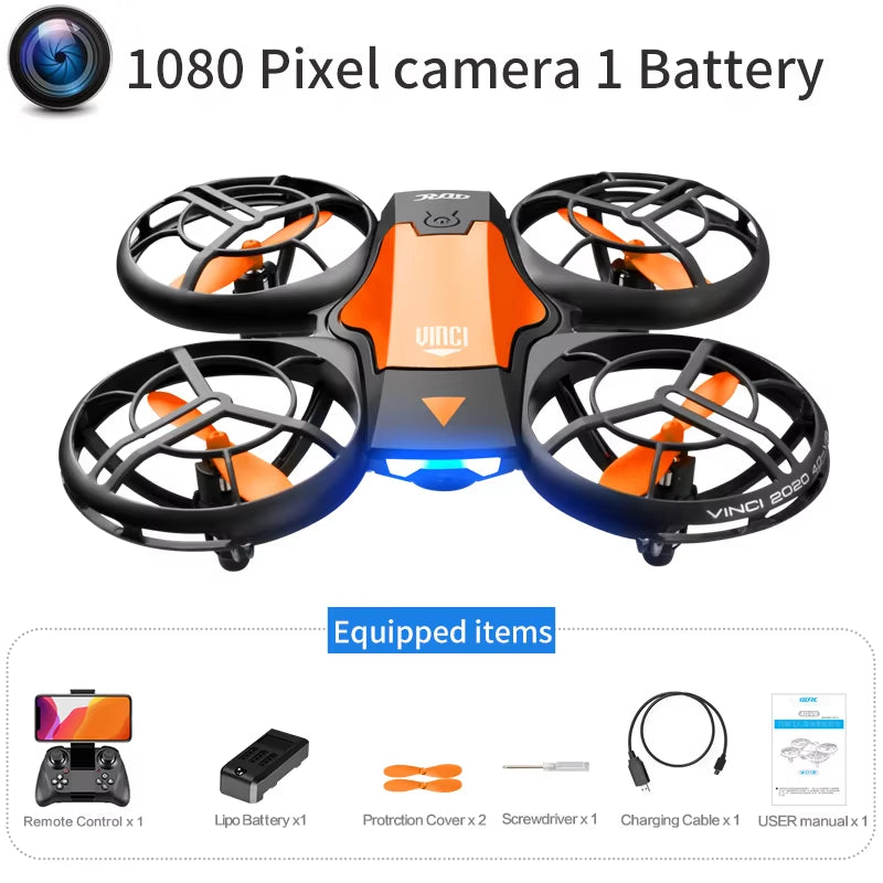 V8 Drone with 4K HD Camera 1080P Wifi FPV Real-Time Video Drones Height Keep RC Helicopter Gift Toy for Adult and Children