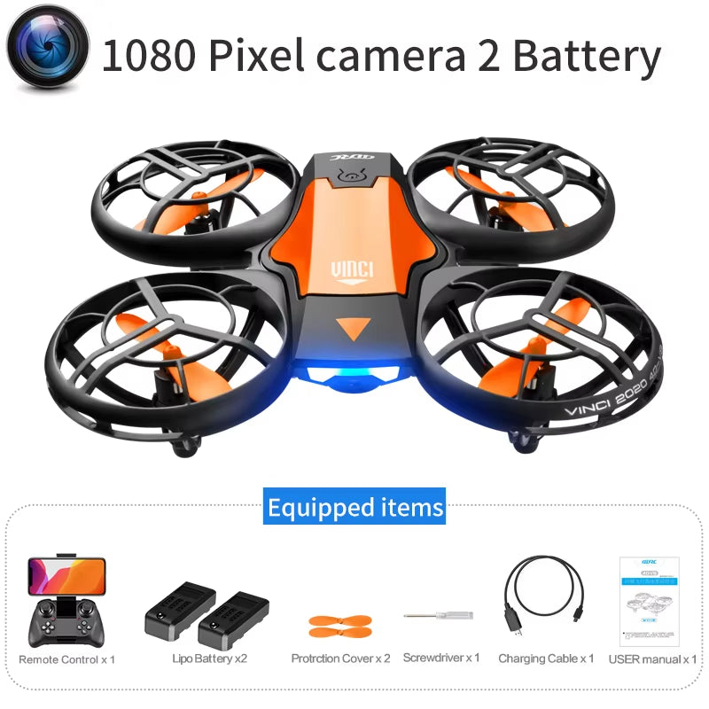 V8 Drone with 4K HD Camera 1080P Wifi FPV Real-Time Video Drones Height Keep RC Helicopter Gift Toy for Adult and Children