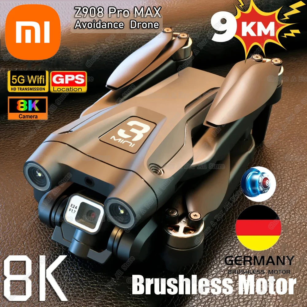 Z908 Pro MAX Drone 8K Dual HD Aerial Photography FPV Professional Brushless Motor 5G GPS Obstacle Avoidance Quadrotor