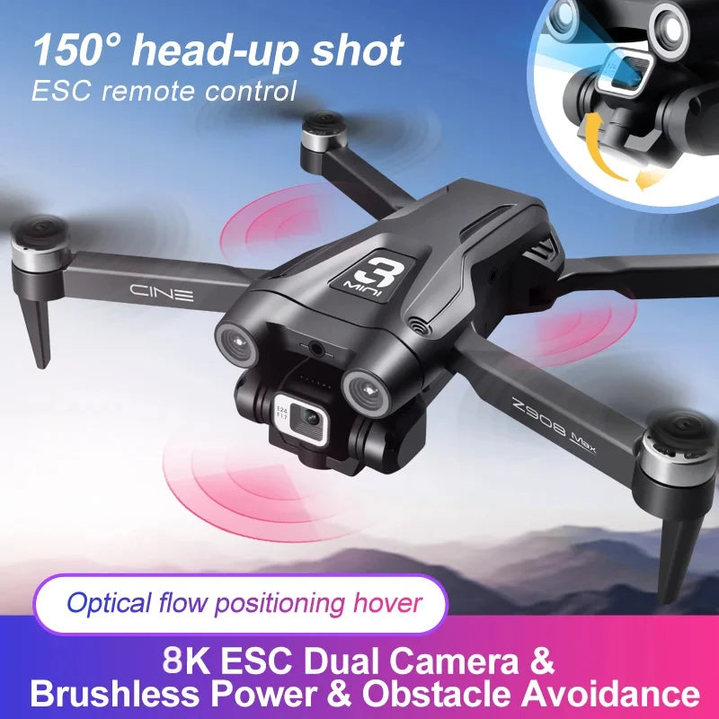 Z908 Pro MAX Drone 8K Dual HD Aerial Photography FPV Professional Brushless Motor 5G GPS Obstacle Avoidance Quadrotor